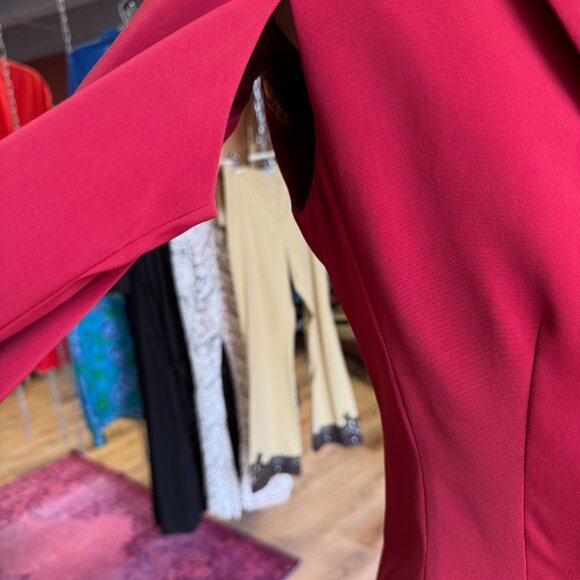 Jean Paul Gaultier Classique Open Armpit Blazer Red Jacket Size 8 - Picture 4 of 7